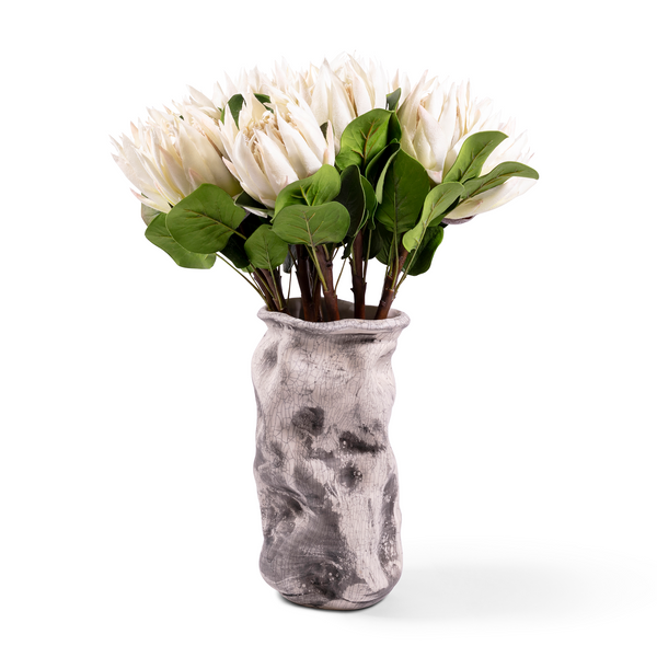 Smoky Stone Crackle Vase - Tall