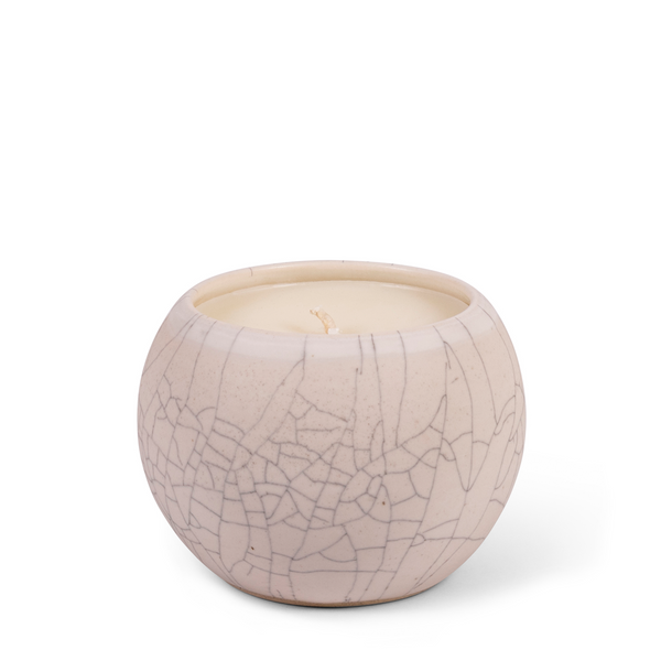 Stone Crackle Candle - White