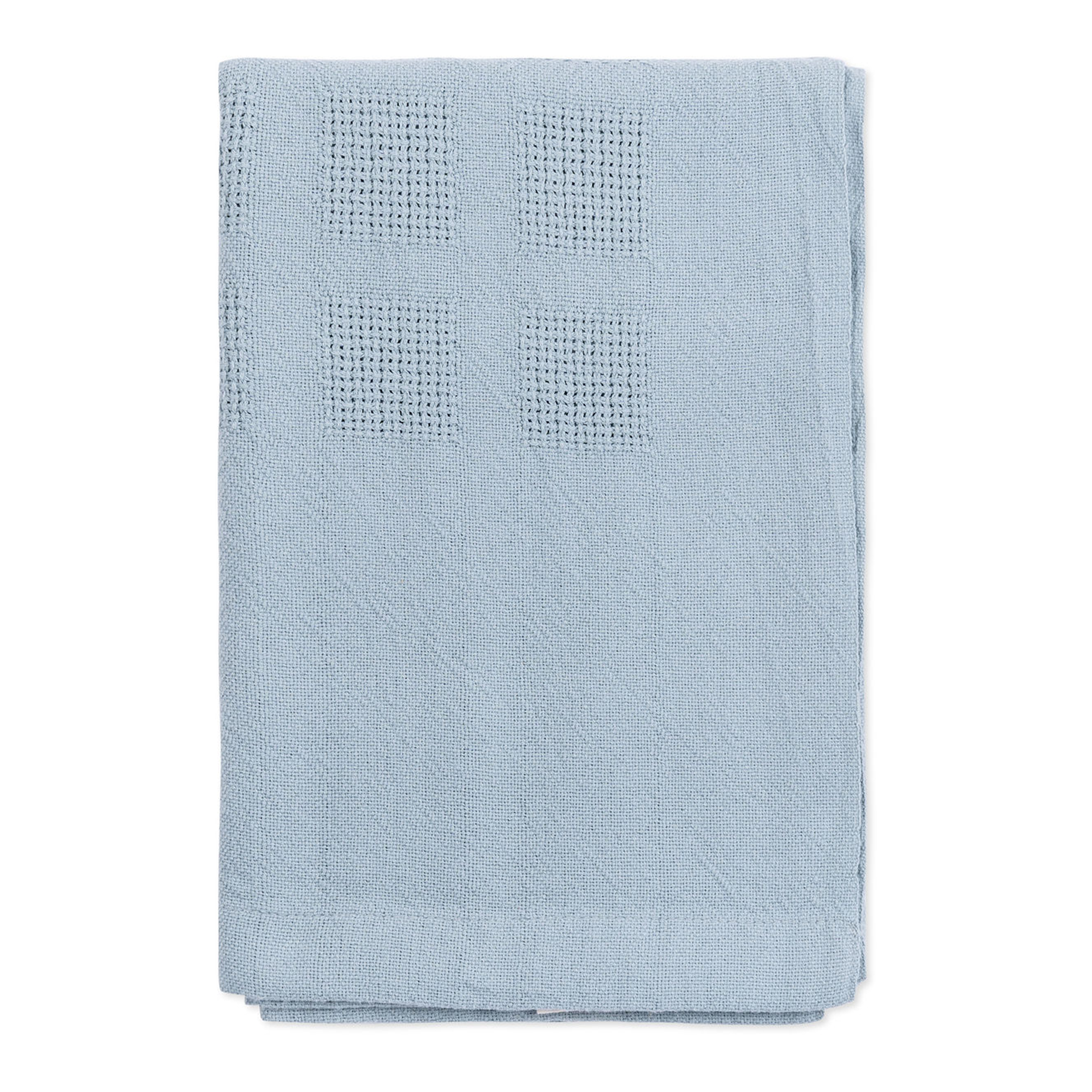 Organic Cot Baby Blanket - Blue Green