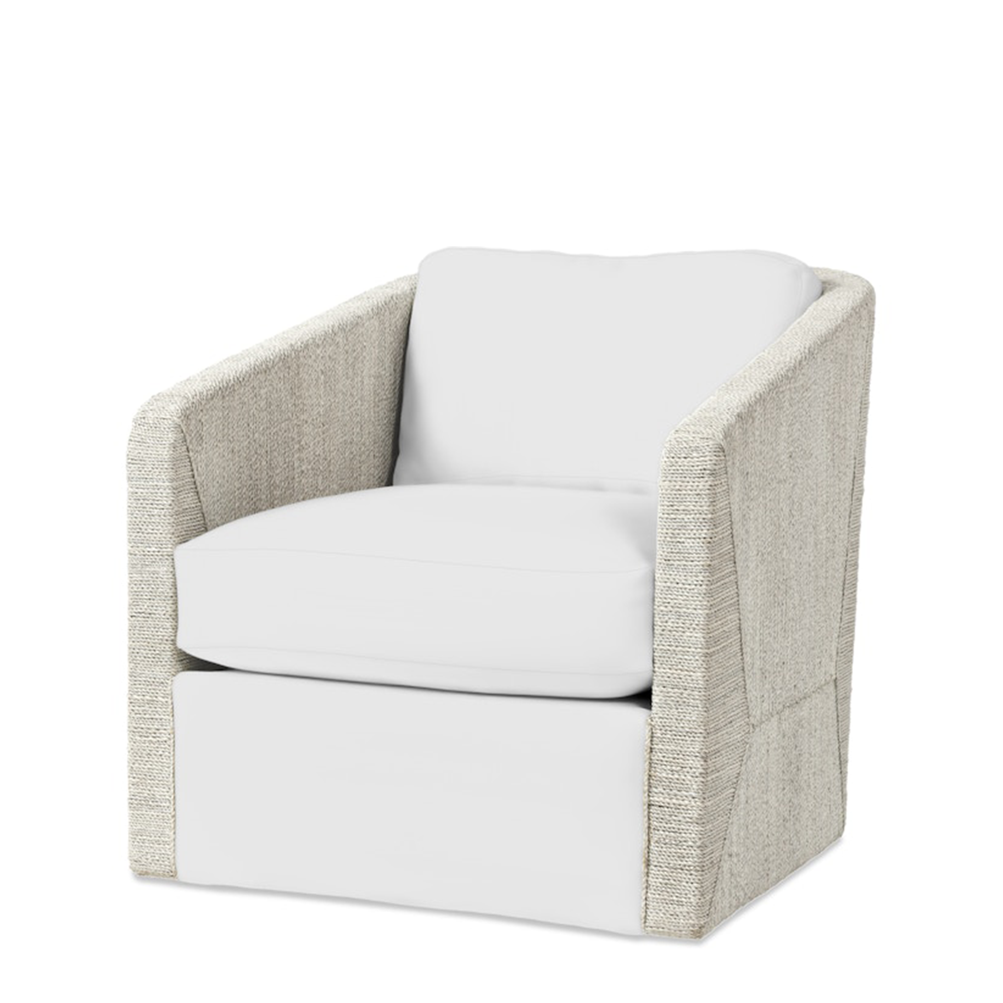 Carmine Swivel Lounge Chair Fog White