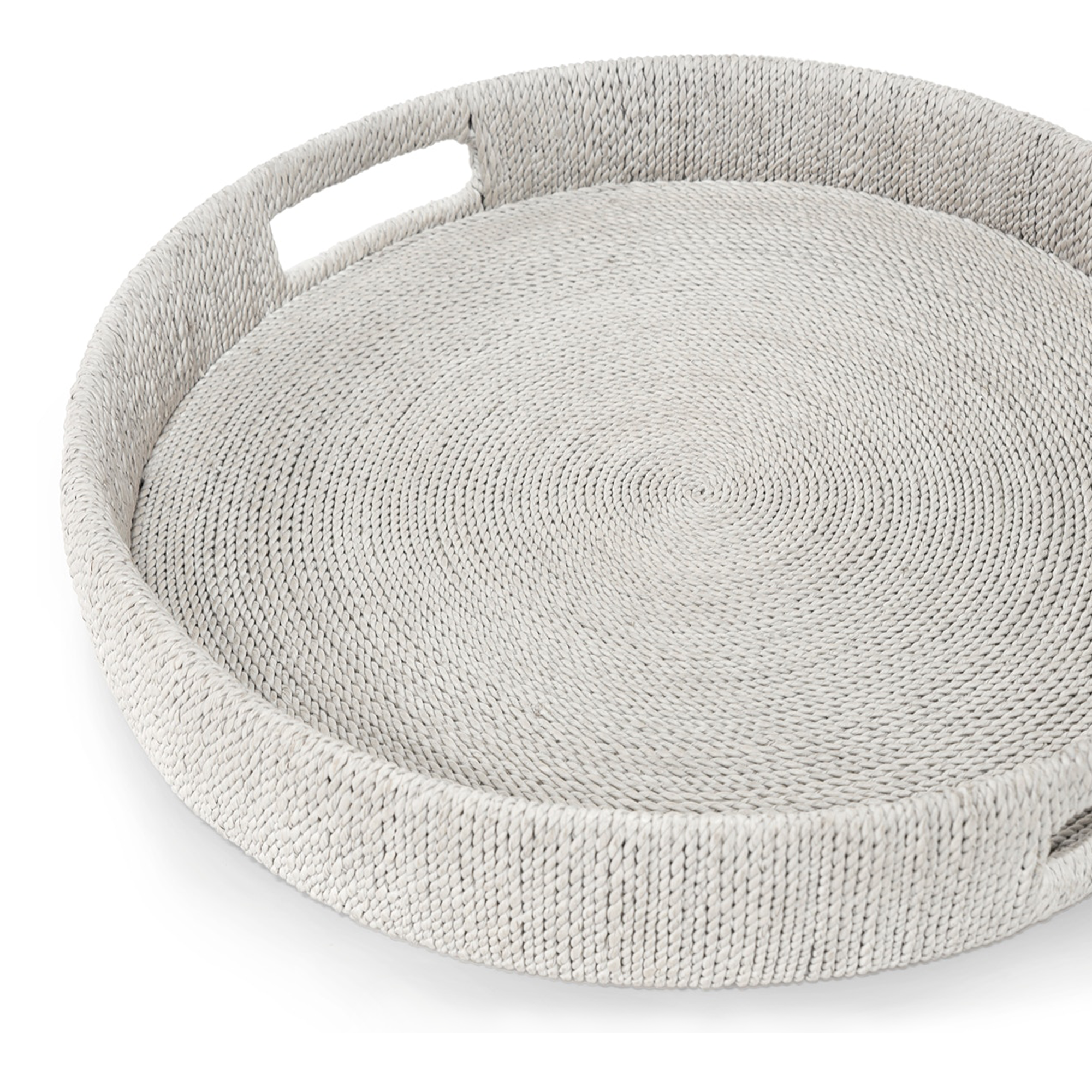 Monarch Round Tray Small - White Sand