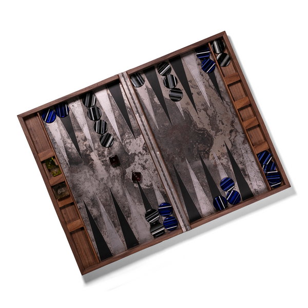 Handcrafted Backgammon Board With Glass Pieces