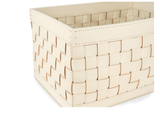 Riviere Leather Outdoor Rectangular Basket - Ivory