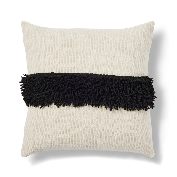 Puna Handwoven Pillow - Black Stripe