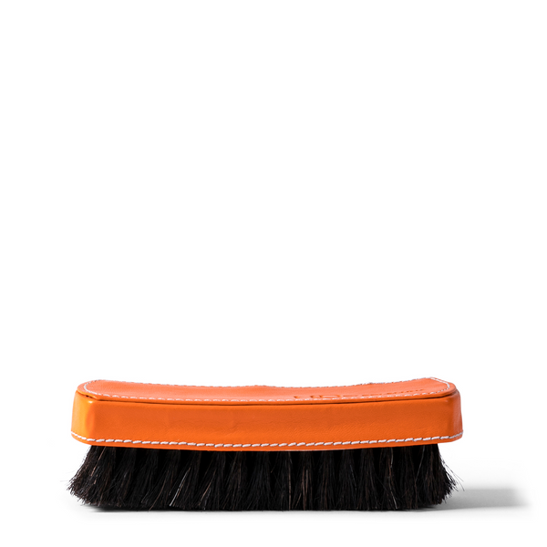 Leather Shoe Brush - Orange