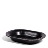 Oval Leather Tray - Black