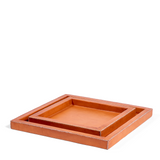 Square Leather Tray - Natural