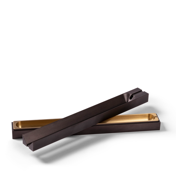 Narrow Incense Stick Burner - Blackened Brass