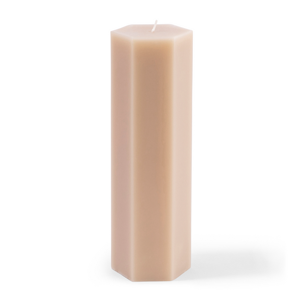 Hexagon Pillar Candle - Parchment