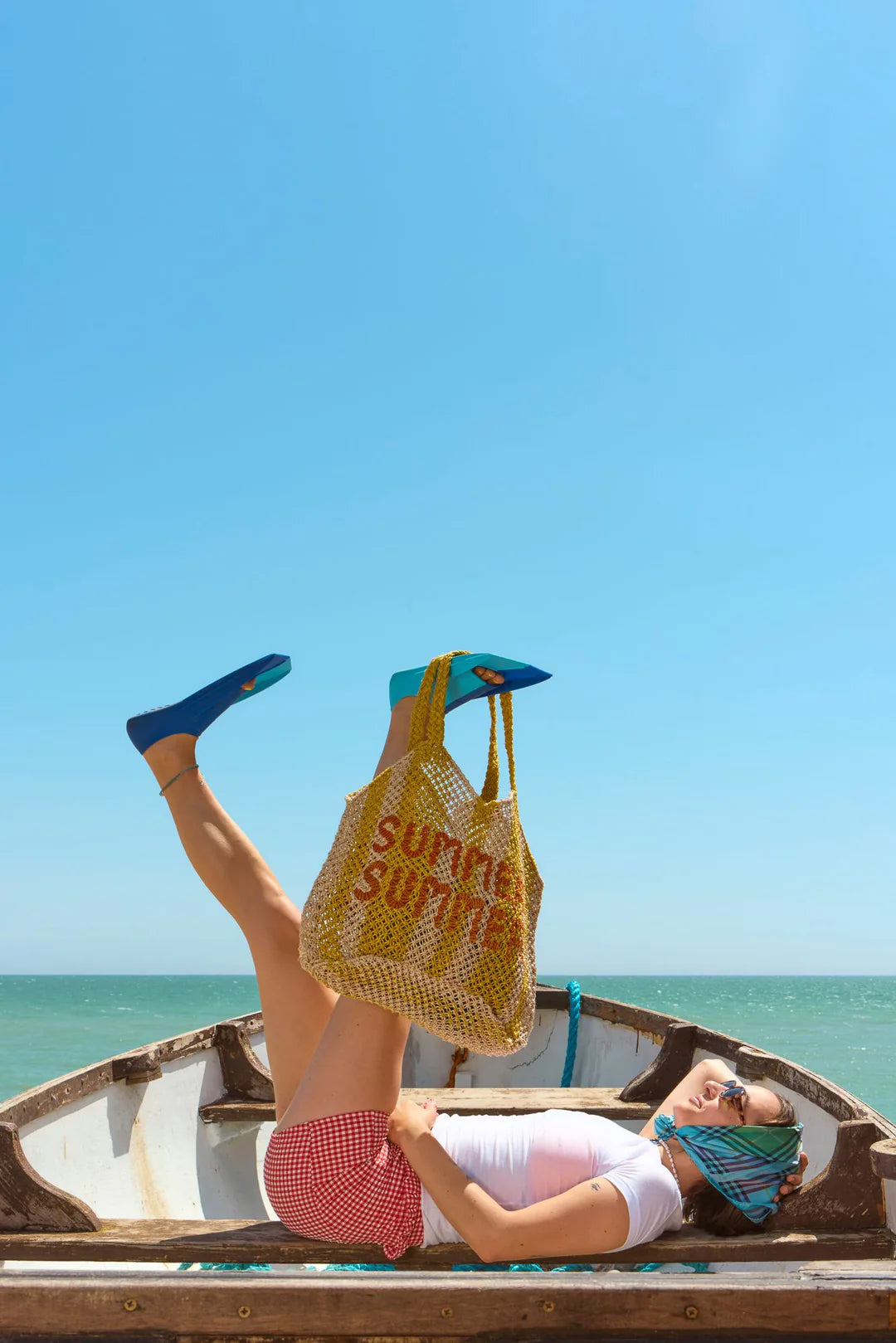 Summer Summer Stripe Tote - Drew Sky + New Green