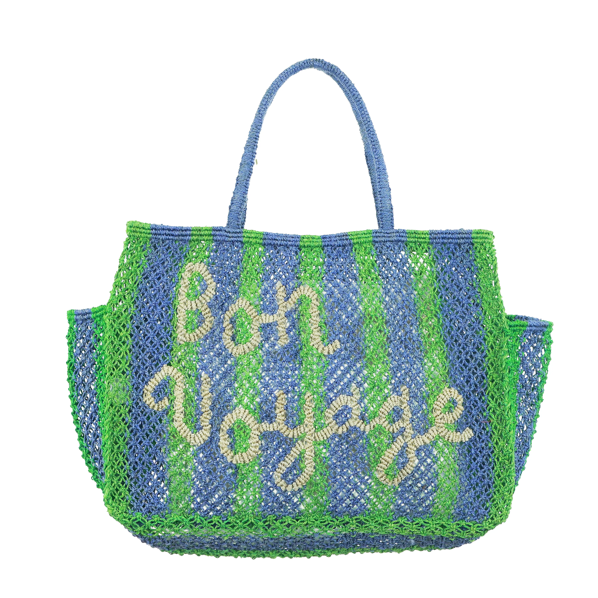 Bon Voyage Stripe Tote - Barry Pebble + New Green
