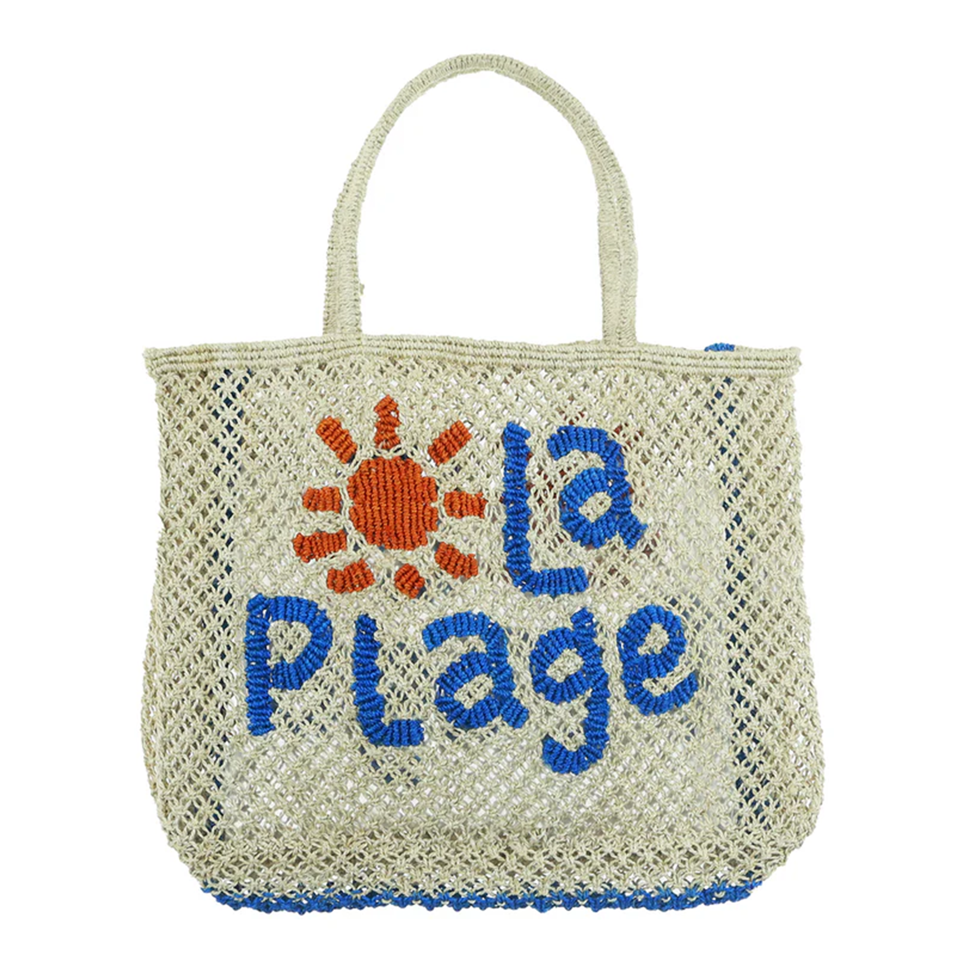 La Plage Tote Natural + Cobalt - Small