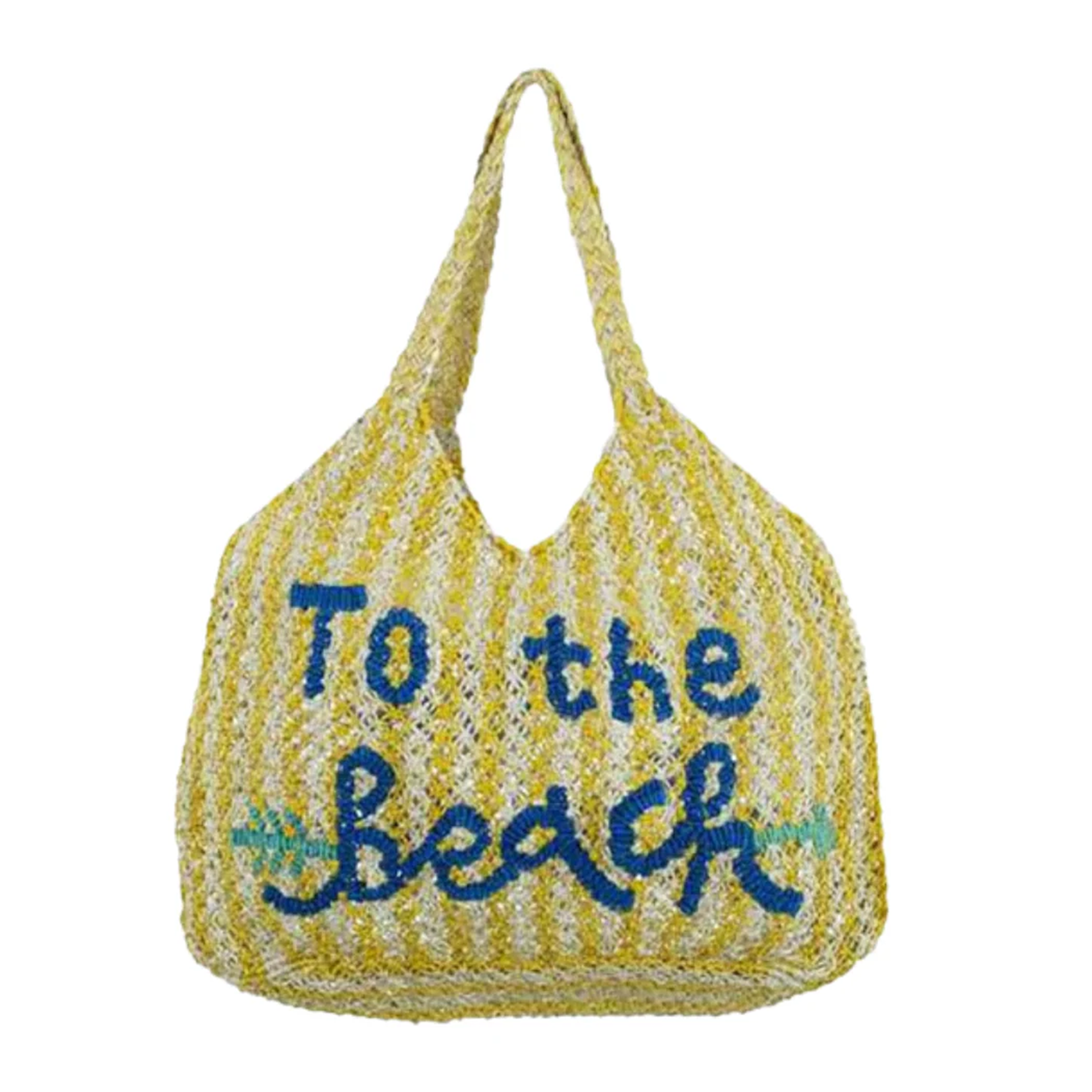 To The Beach Stripe Tote - Drew Yellow