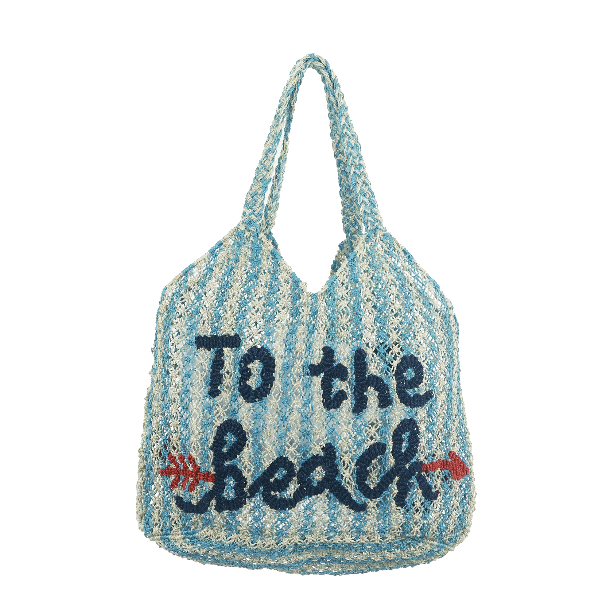 To The Beach Stripe Tote - Drew Sky