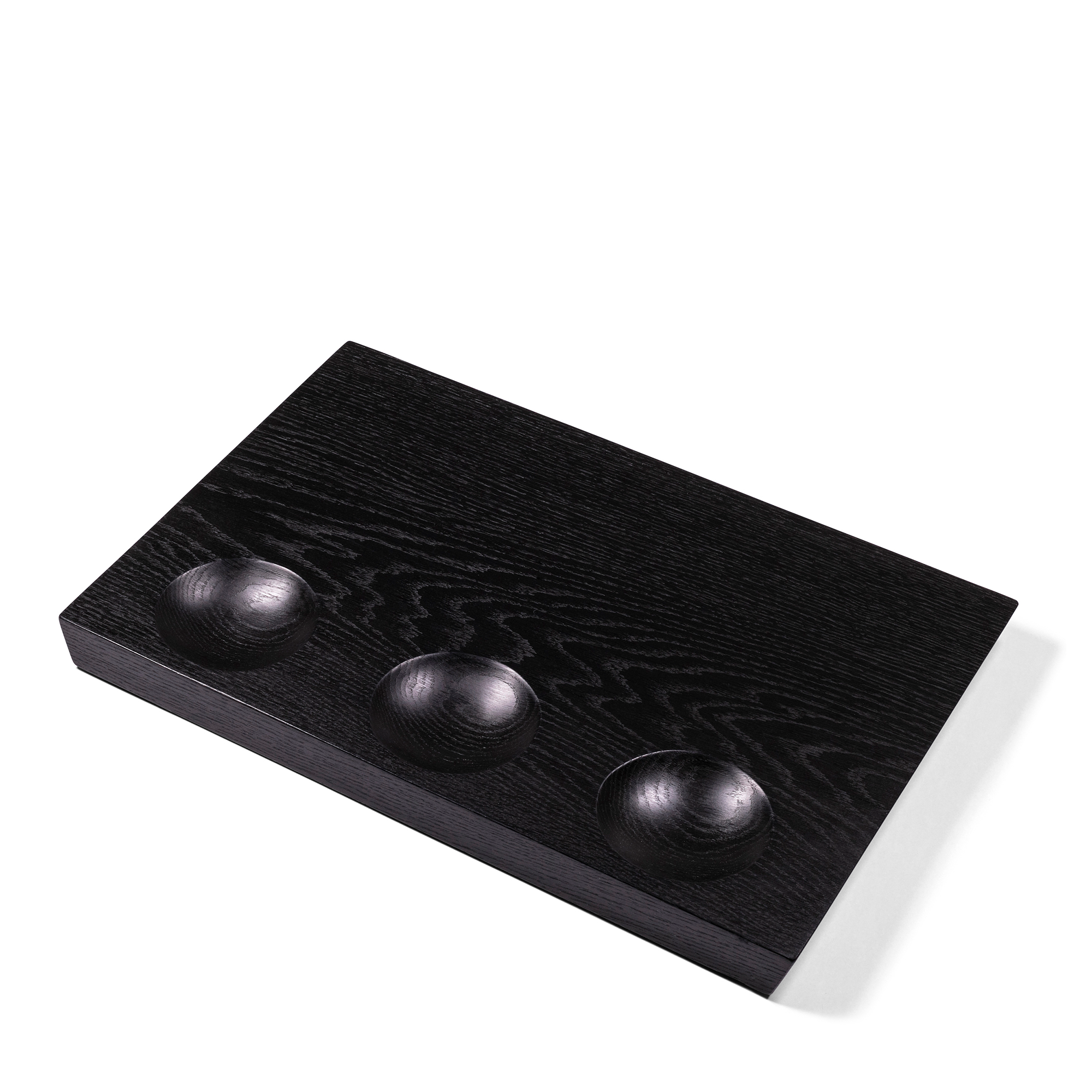 Dip Board With Bowls - Ebonized Oak