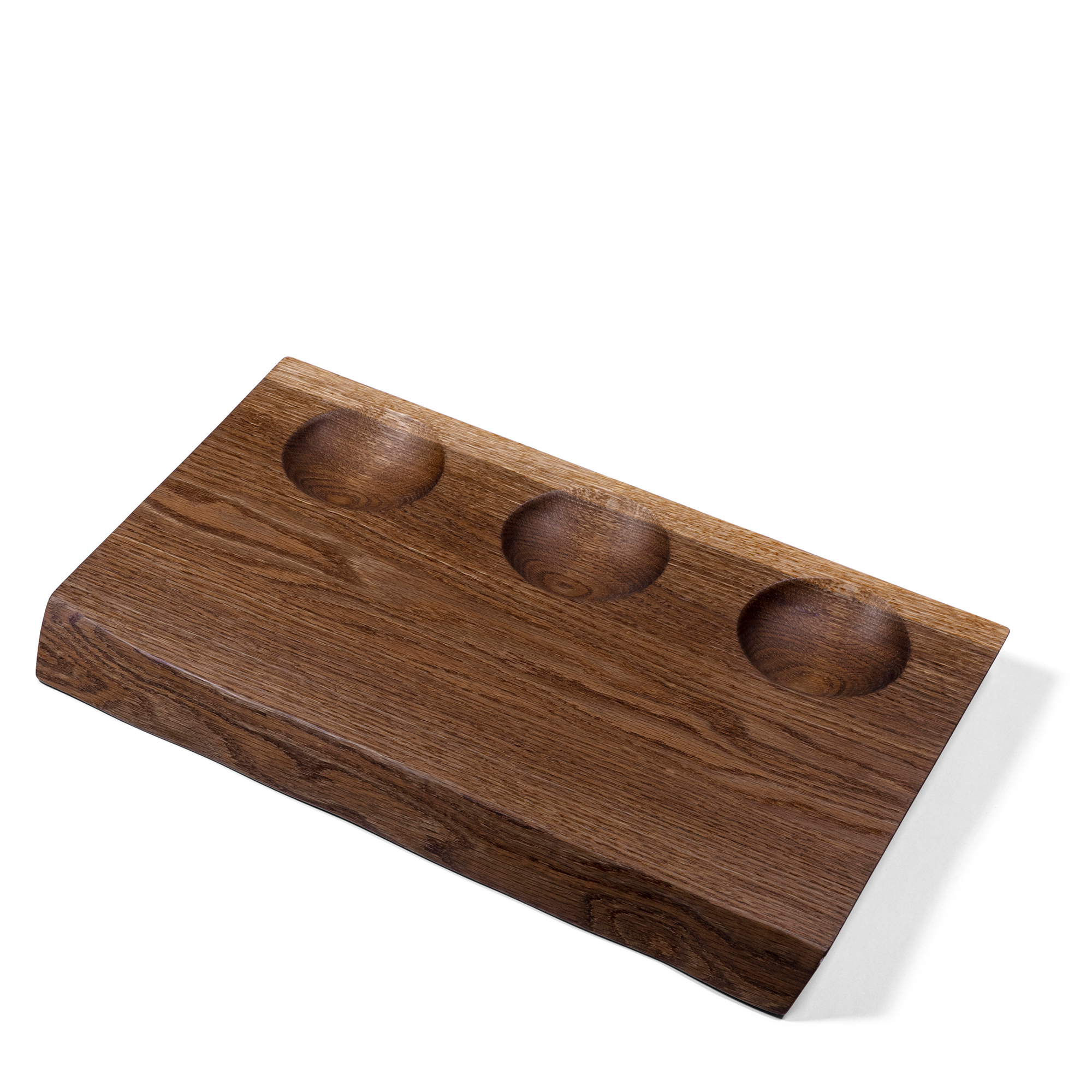 Dip Board With Bowls - Fumed Oak