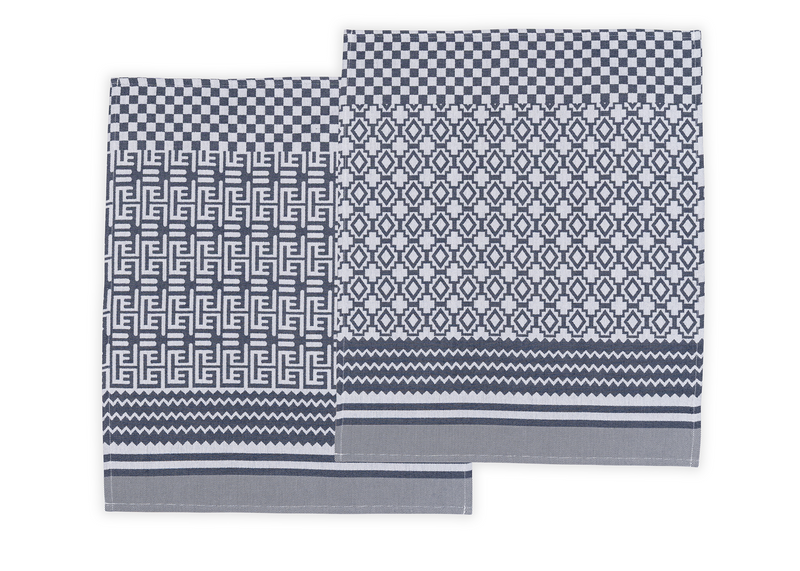 Penta Tea Towel - Geometric Indigo