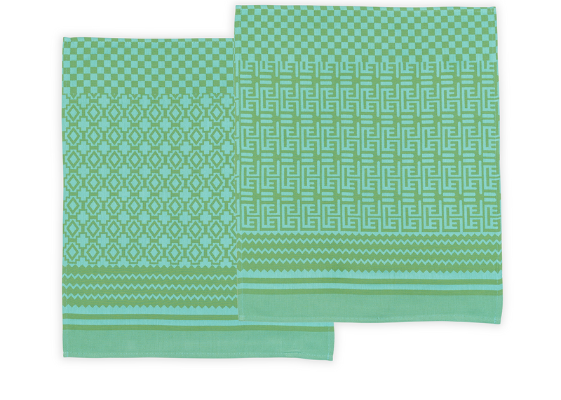 Penta Tea Towel - Geometric Lime