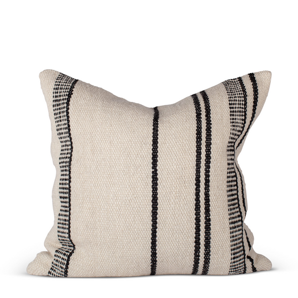 Makun Striped Pillow - White + Black