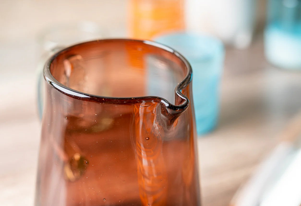 Handblown Glass Pitcher - Tamarind