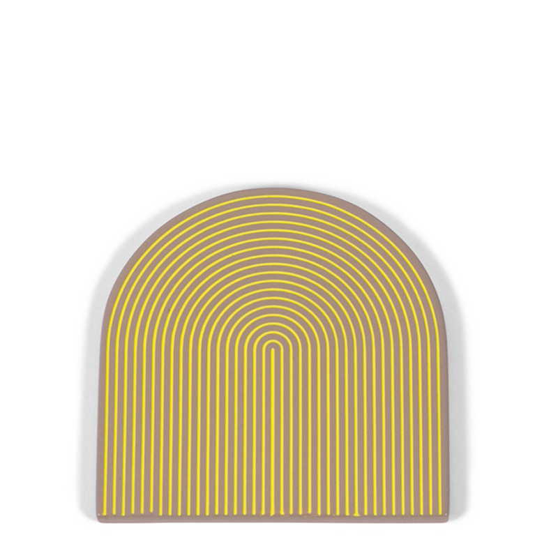 Lacquer Coasters - Grey + Yellow