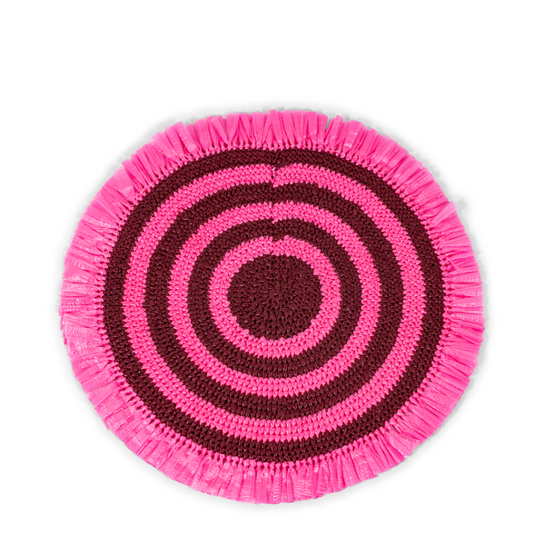 Woven Fringe Placemat - Pink + Burgundy