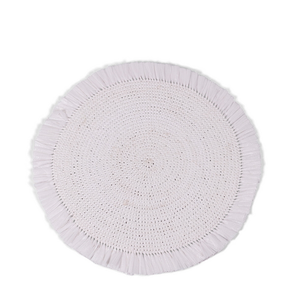 Woven Fringe Placemat - White