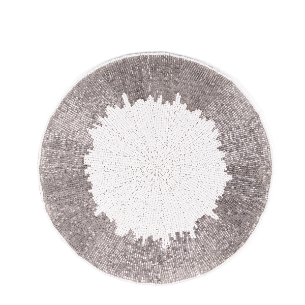 Celebration Decorative Mat - Silver + White