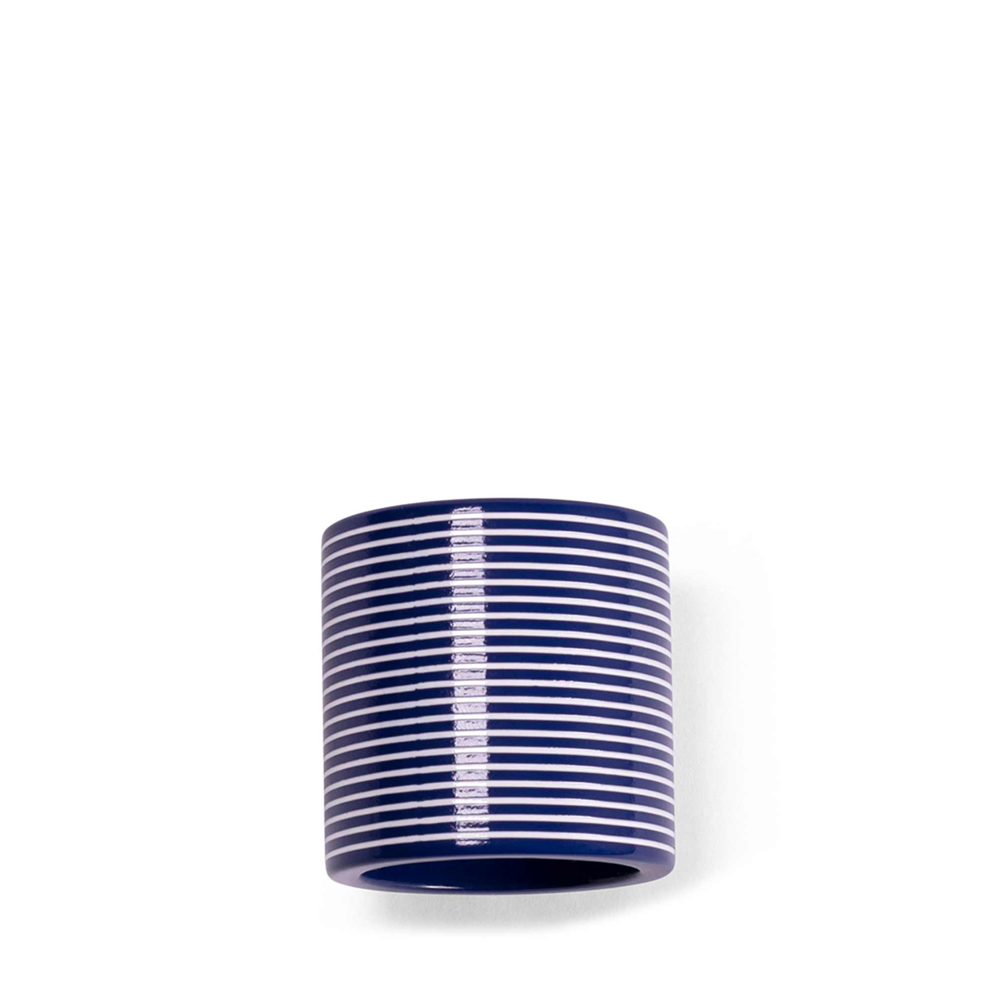 Lacquer Napkin Ring - Navy + White