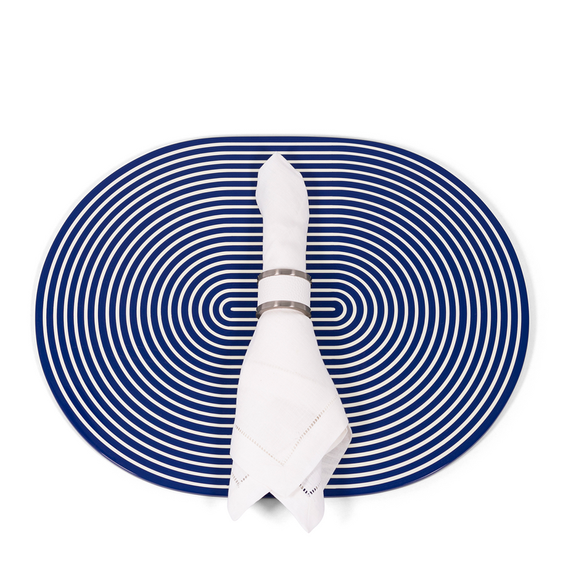 Lacquer Placemat - Navy + White