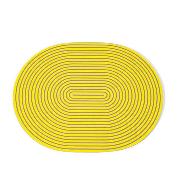 Lacquer Placemat - Yellow + Grey