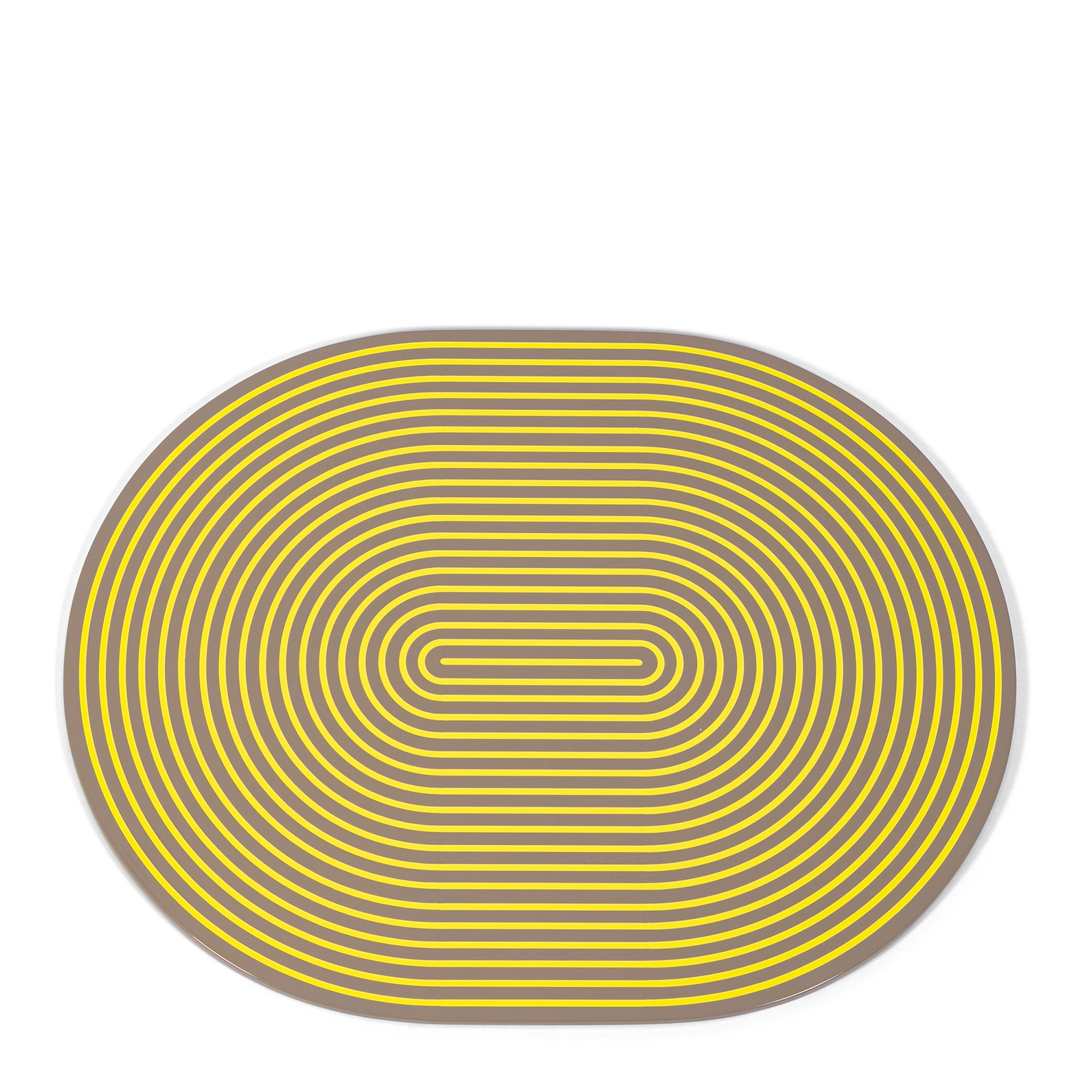 Lacquer Placemat - Grey + Yellow