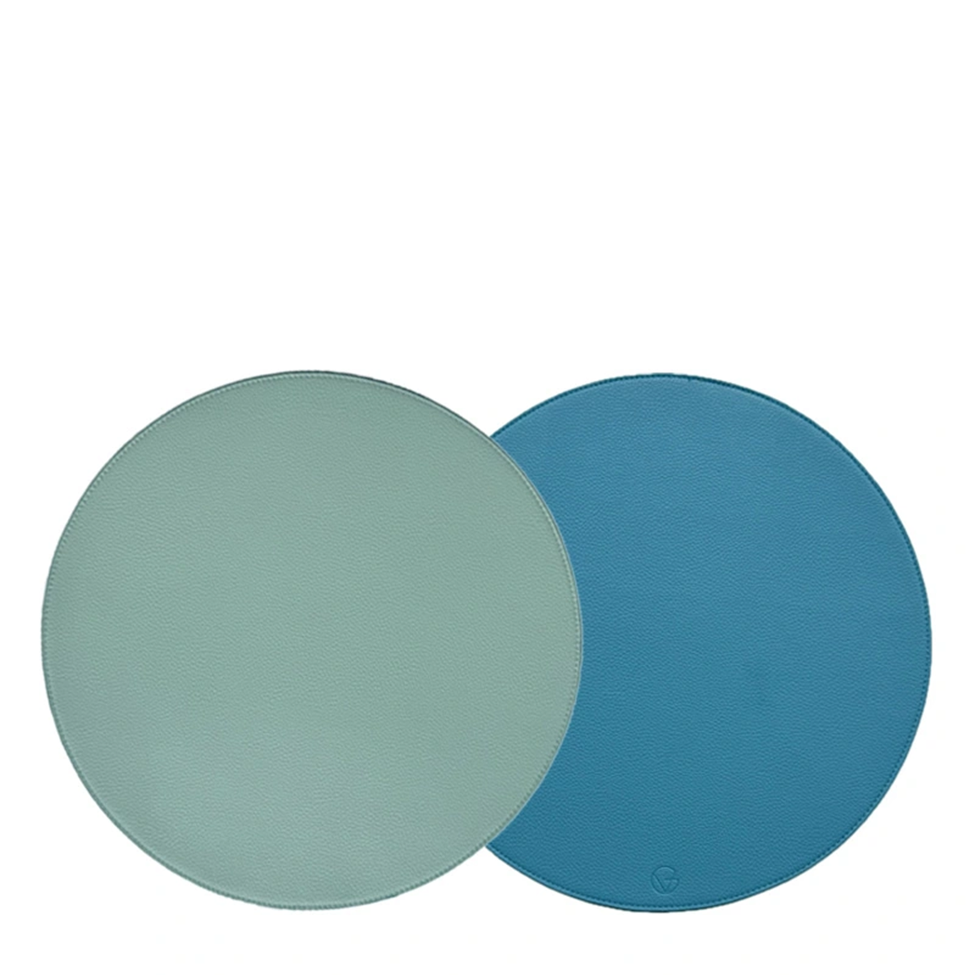 Round Reversible Placemat - Sky Blue + Light Blue