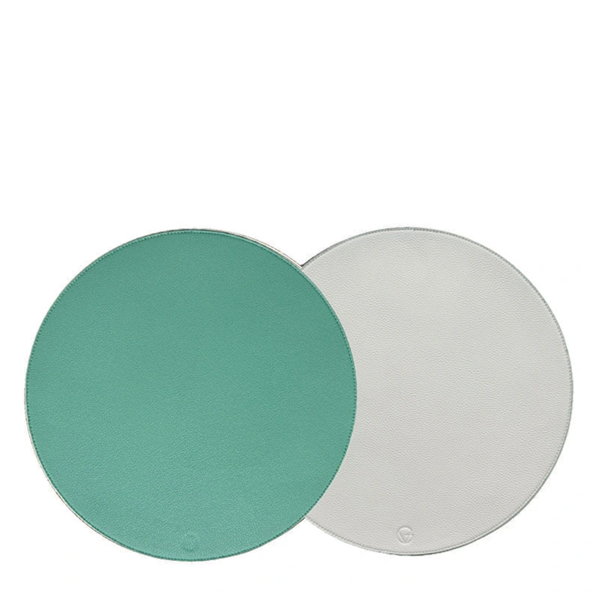 Round Reversible Placemat - Turquoise + White