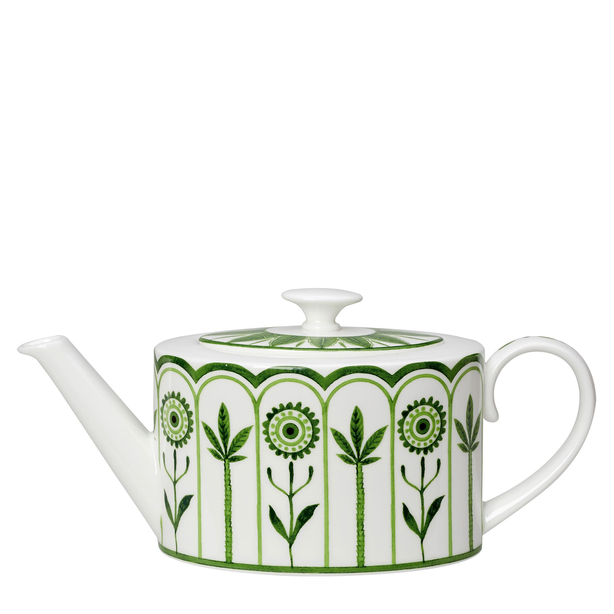 Sultan’s Garden Oval Teapot + Lid — Green