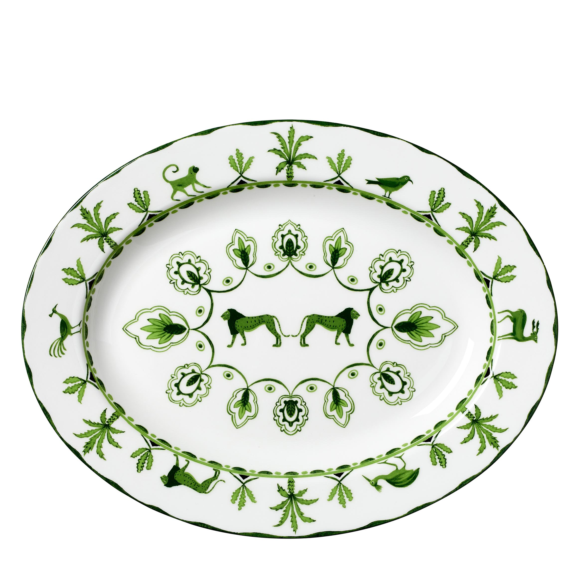 Sultan’s Garden Oval Serving Tray — Green