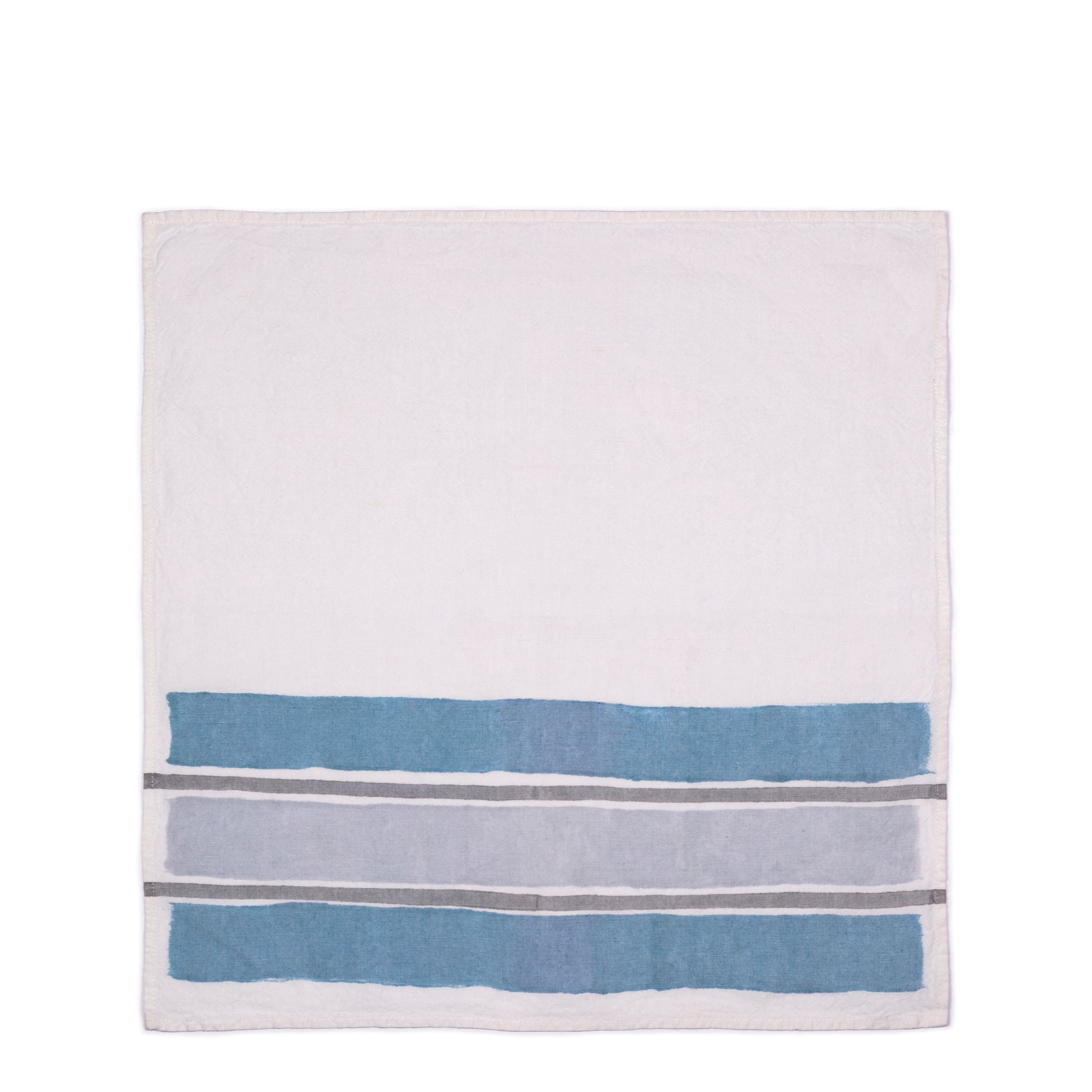 Rigato Napkin - Turquoise, Silver + Grey