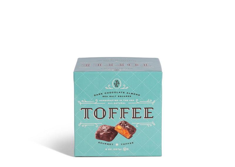 Dark Chocolate Almond Sea Salt Toffee Squares