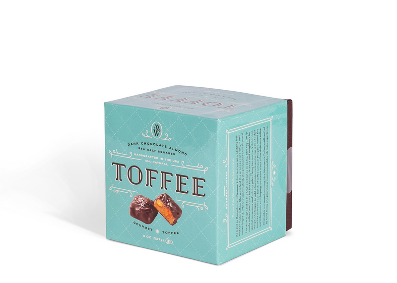 Dark Chocolate Almond Sea Salt Toffee Squares