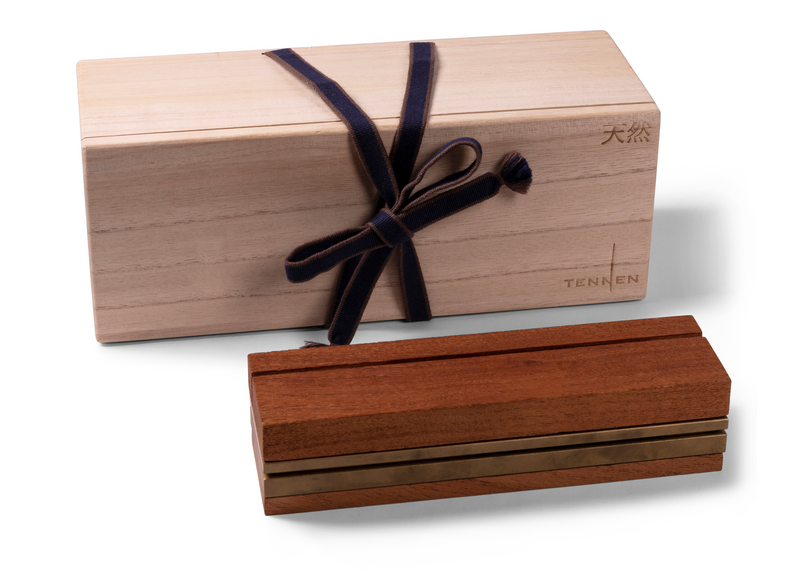 Tall Box Incense Burner - Brass + Wood