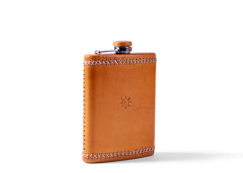 Leather Hip Flask - Natural