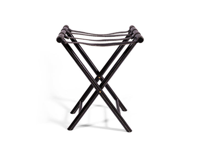Leather Luggage Rack - Black