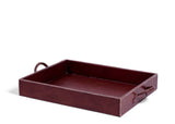 Handled Leather Tray - Brown