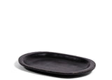 Oval Leather Tray - Black