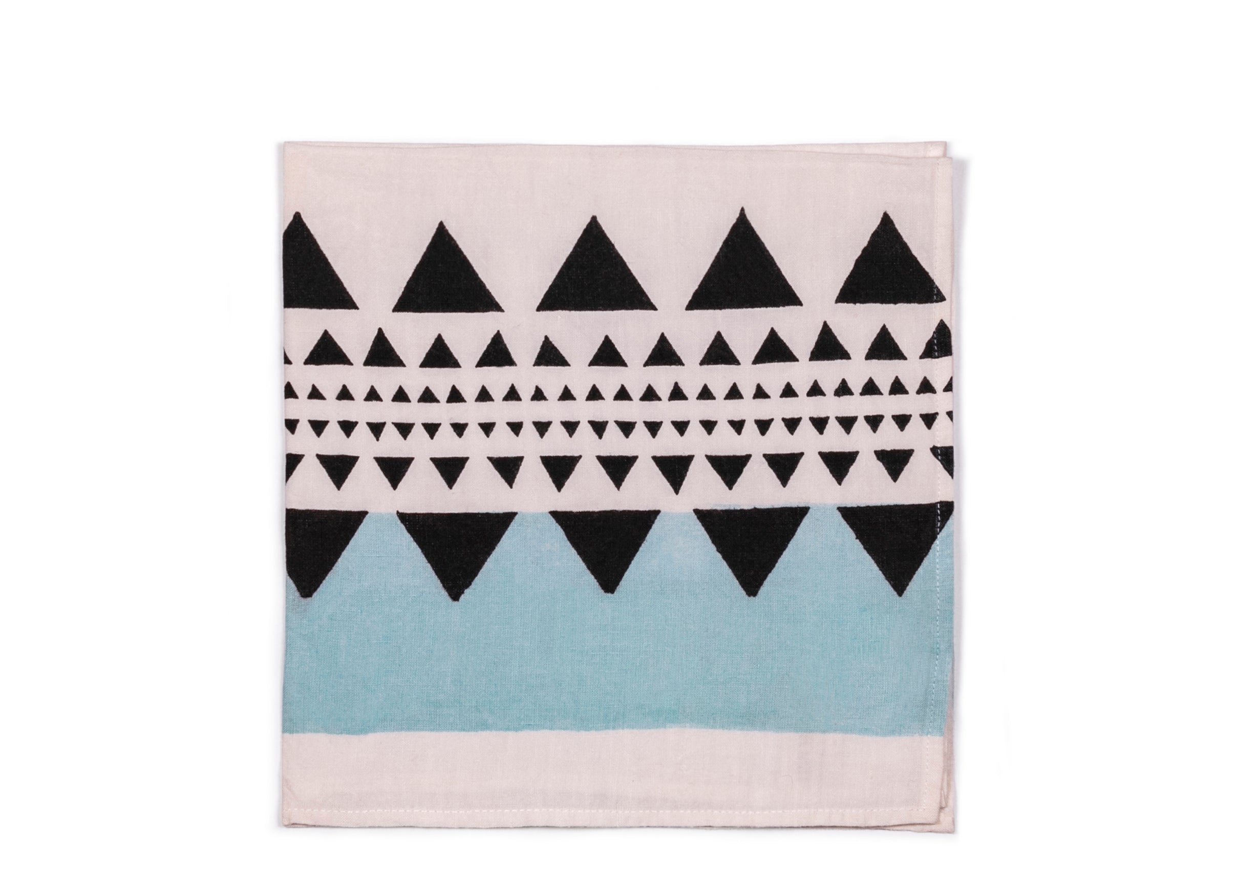 Geo Napkin - Aqua + Black
