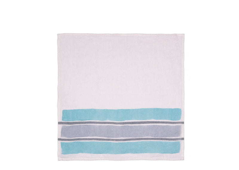 Rigato Napkin - Aqua, Silver + Grey