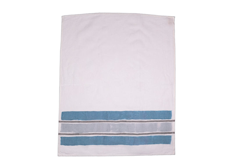Rigato Tea Towel - Turquoise, Silver, + Grey