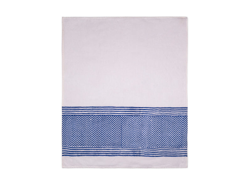 Unfolded Dark Blue Chevron Tea Towel brings a touch of sophistication when draped across the table, or used in the kitchen, offers both visual charm and functional versatility for your culinary activities.