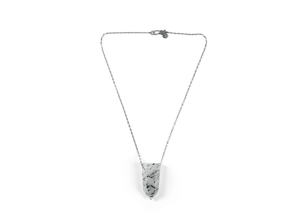 Black Rutile Quartz Necklace On Silver Chain - Medium