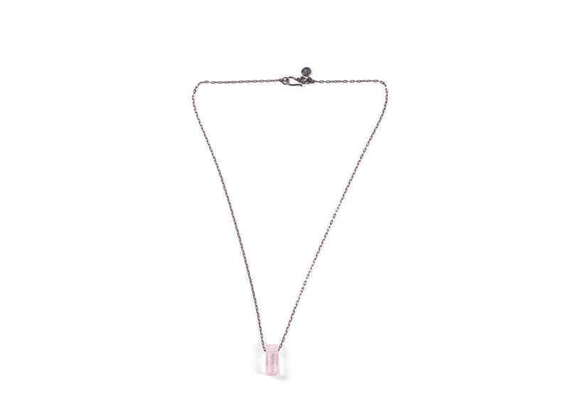 Morganite Necklace On Silver Chain